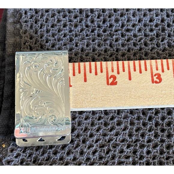 Montana Silversmiths Floral Tulip Silver Money Clip Western Cowboy Preloved - Picture 6 of 11